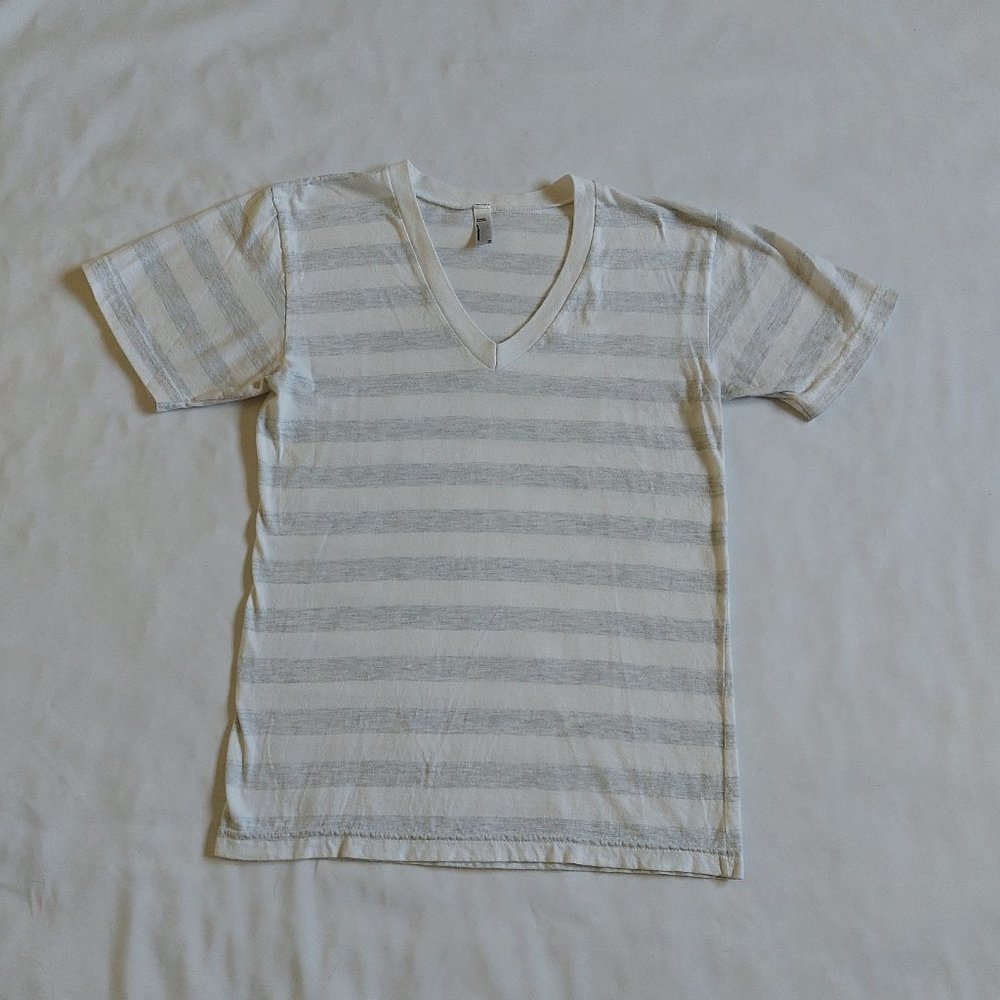 American Apparel Striped V-neck T-shirt
